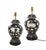 A Pair of Vintage Brunschwig & Fils Cadiz Table Lamps - Black and Cream Ceramic With Boar and Deer Motifs For Sale - Image 13 of 14