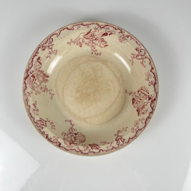 Oval Pink Earthenware Fontainebleau Salad Bowl from KG Lunéville, 19th Century For Sale - Image 11 of 11