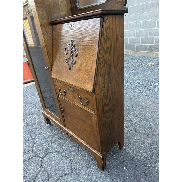 Antique Larkin Style Tiger Oak Side-by-Side Secretary Desk For Sale In Washington DC - Image 6 of 18