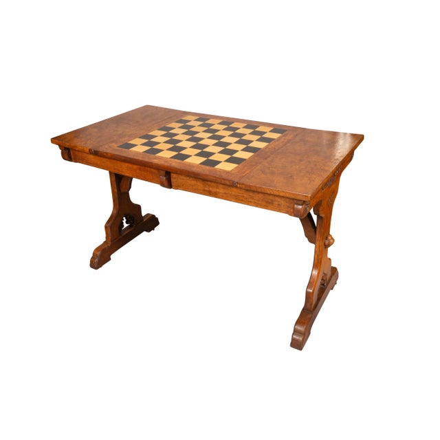 Victorian Gothic Revival Pollard Oak Games Table Attributed To Pugin For Sale - Image 10 of 12