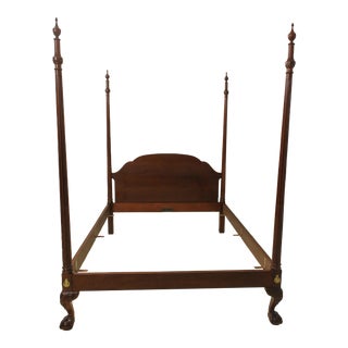 Baker Historic Charleston Clawfoot Queen Mahogany Bed For Sale
