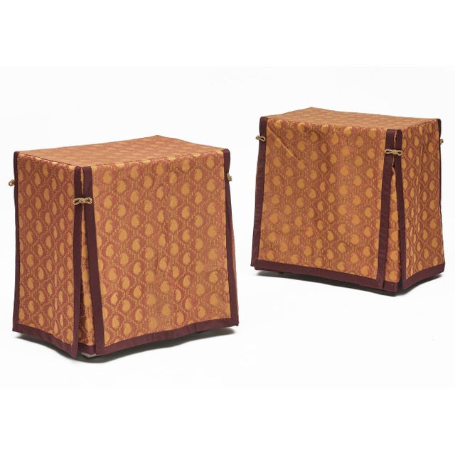English Pair of Custom Made Decorator Custom Fabric Tables or Consoles For Sale - Image 3 of 8