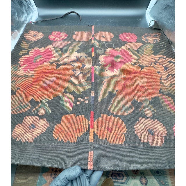 Black Authentic Handwoven Mayan Huipil Panel For Sale - Image 8 of 17