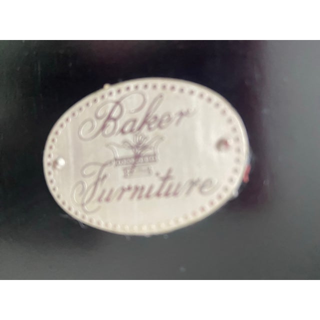 Vintage Baker Furniture Faux Bamboo With Fretwork Asian Chinoiserie Tray Table For Sale - Image 11 of 11