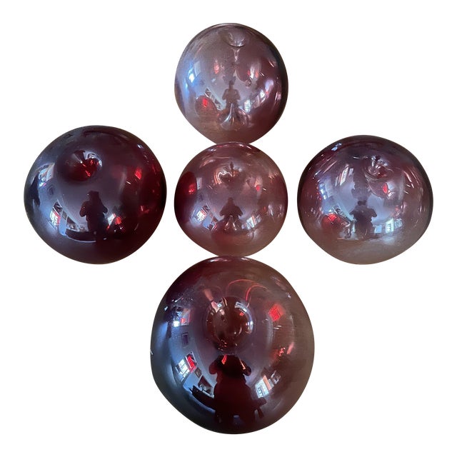 Collection of Five Mid Century Blenko Glass Balls Chairish