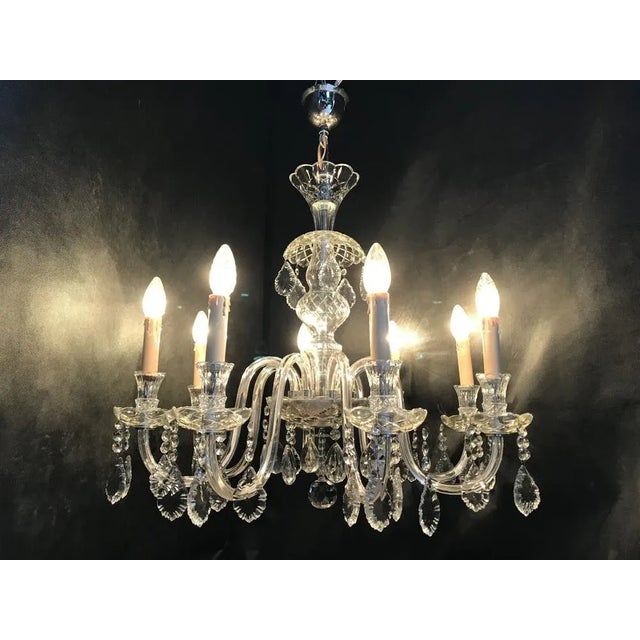 Hand-Cut Crystal Chandelier, 1950s For Sale - Image 13 of 18