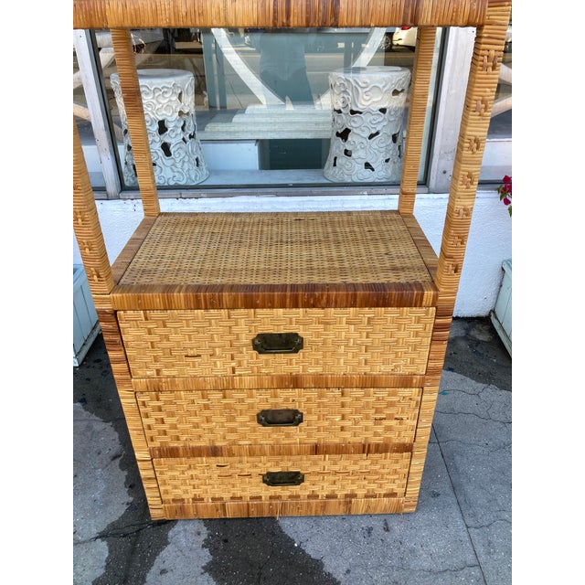 Bielecky Brothers Bielecky Brothers Rattan Etagere Chest For Sale - Image 4 of 13
