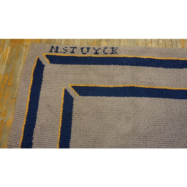 Gray 1930s Gray Abstract Medallion Antique Spanish Art Deco Rug 11'10" X 14'3" Knotted Pile Wool Carpet For Sale - Image 8 of 11