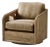 Rustic Modern Leather Swivel Armchair For Sale
