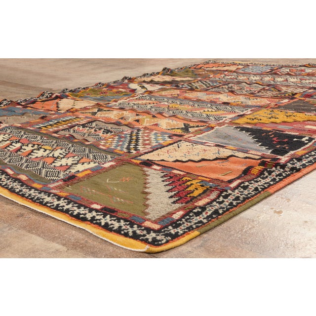 Orange 22110 Taznakht Glaoui Moroccan Rug, 06'11 X 10'03 For Sale - Image 8 of 10