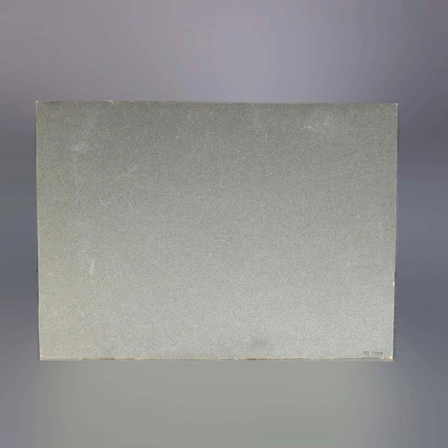 Vintage Landscape Watercolor on Artist Panel of Hillside by Fred Hines, 20th C For Sale - Image 6 of 7