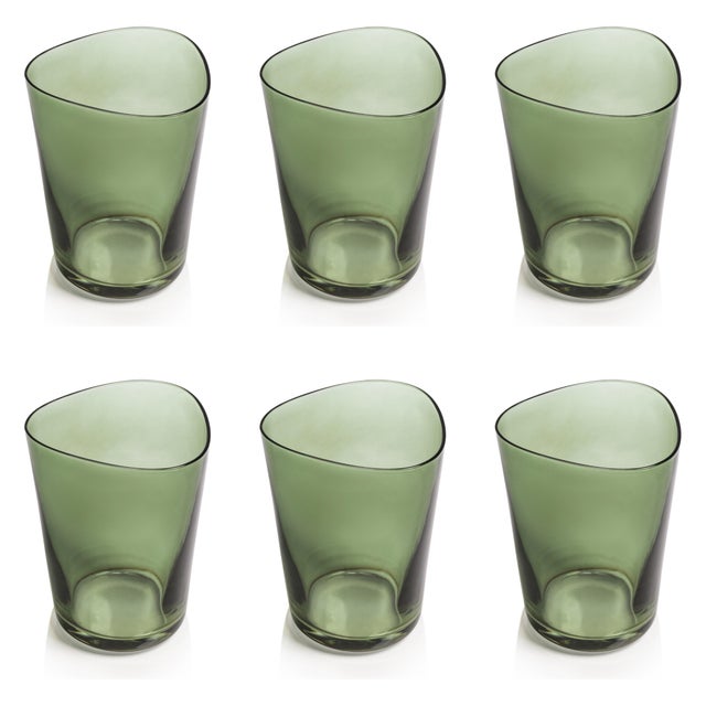 Summer Kampari 6-Piece Set Glass Tumblers, Green For Sale In Los Angeles - Image 6 of 6