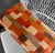 Textile 1970s Attributed to Jack Lenor Larson for Milo Baughman MCM Sofa - Orange Rust Cotton Velvet Patchwork For Sale - Image 7 of 7