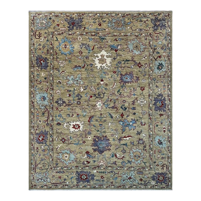 Sage Green Oushak Rug 8x10 For Sale