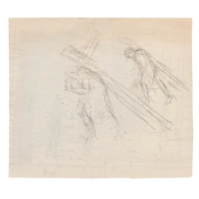 In the Crypt is an original drawing in ink and watercolor on creamy paper, realized by R. Cazanove. With the drawing of...