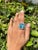 Not Yet Made - Made To Order 14k Yellow Gold 15.41 CTW Blue Topaz Halo Diamond Cocktail Ring Size 7 For Sale - Image 5 of 15