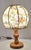Beige Vintage Turned Pine Table Lamp with Fabric Shade, 1970s For Sale - Image 8 of 8