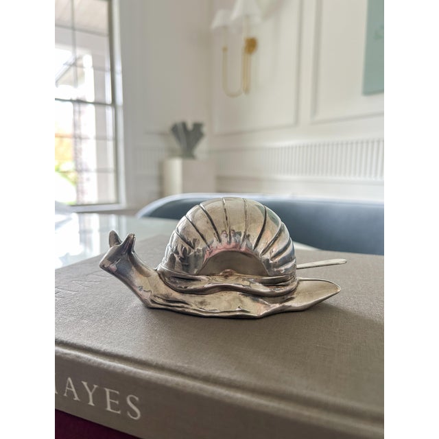 1960s Vintage Silver Plated Snail Caviar or Butter Dish For Sale - Image 5 of 6