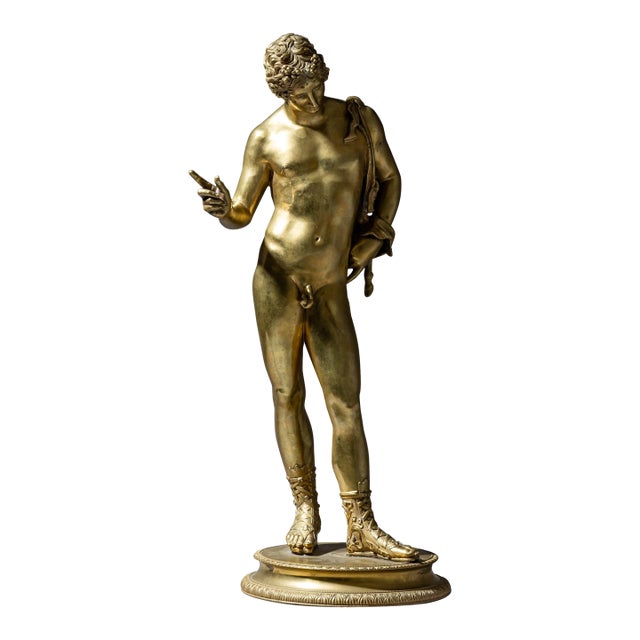 Bronze of Narcissus after the Antique, Signed Michele Amodio, Naples, Late 19th For Sale