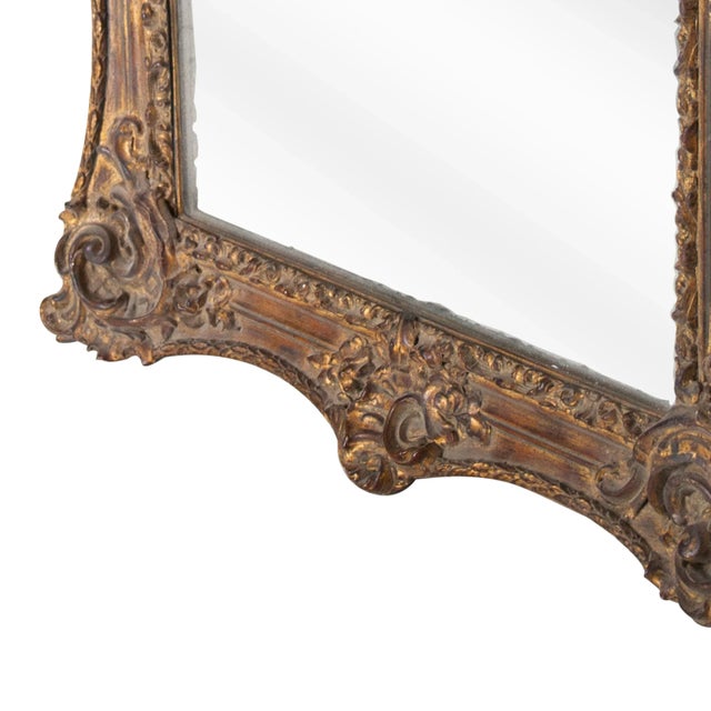 Traditional Rectangular Gold Hand Carved Wooden Mirror, Spain, 1970s For Sale - Image 3 of 6