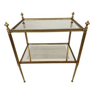 Neo-Classical Gold Brass Side Table, 1970s For Sale