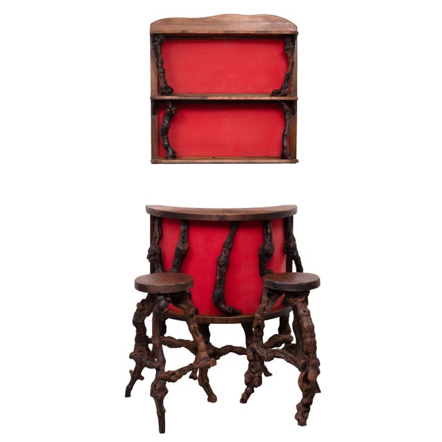 French Vinery Bar and Stool Set, 1960s, Set of 4 For Sale - Image 16 of 16