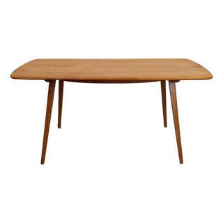 Vintage Attributed to Ercol Plank Dining Table For Sale