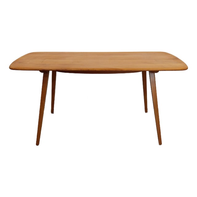 Vintage Attributed to Ercol Plank Dining Table For Sale