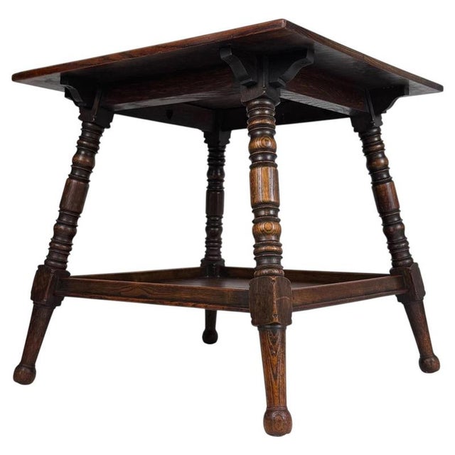 Antique English Oak Side Table, 1900s For Sale - Image 11 of 11