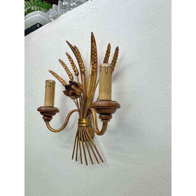 Sheaf of Wheat Wall Lamp in the style of Hans Kogl, 1960s For Sale - Image 4 of 12