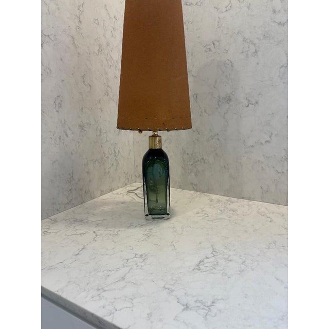 Pair of Orrefors Sapphire Blue Lamps For Sale - Image 10 of 10