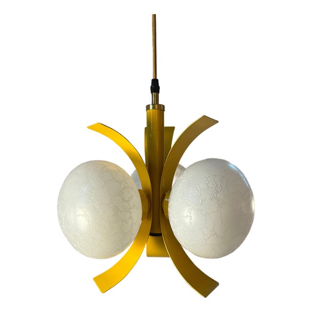 Yellow and White Pendant Lamp by Richard Essig For Sale