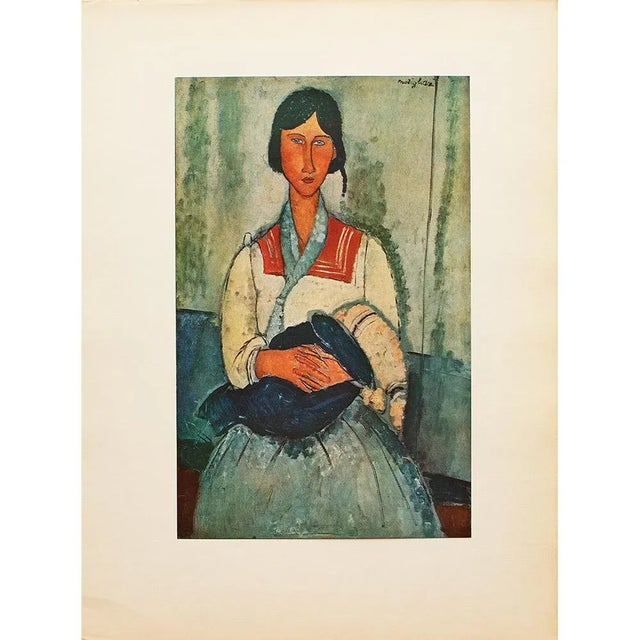 A rare excellent vintage First Edition offset lithograph, print, after painting "Gypsy Woman With Baby" by Amedeo...