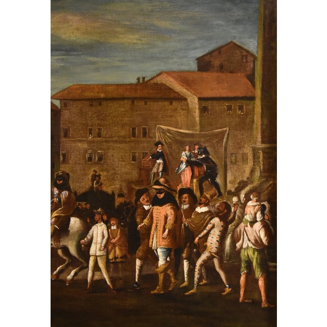 Workshop of Michelangelo Cerquozzi, Carnevale a Roma in Piazza Navona, 1650, Oil on Canvas For Sale - Image 9 of 14