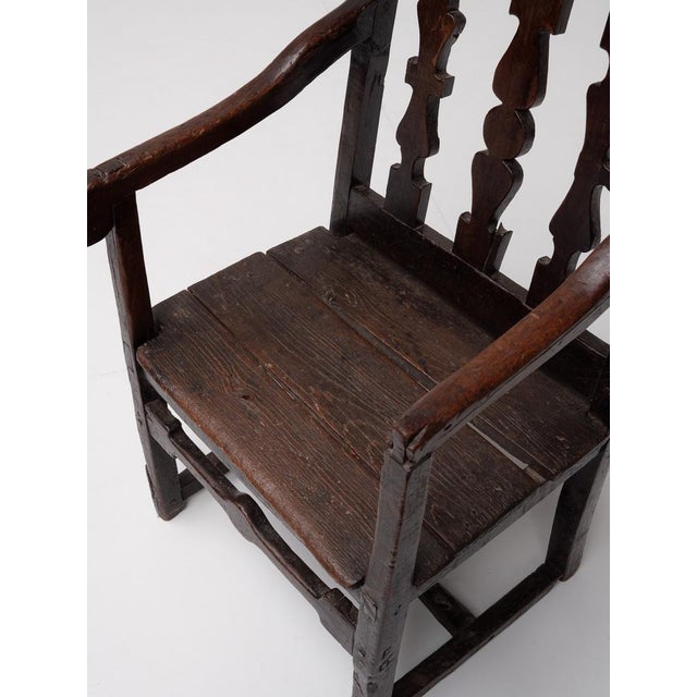 Brown French Provincial Oak Armchair, 18th Century For Sale - Image 8 of 14