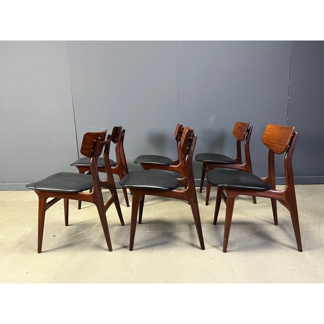 Mid-Century Modern Dining Set by Louis Van Teeffelen for Wébé, 1960s, Set of 7 For Sale - Image 16 of 18
