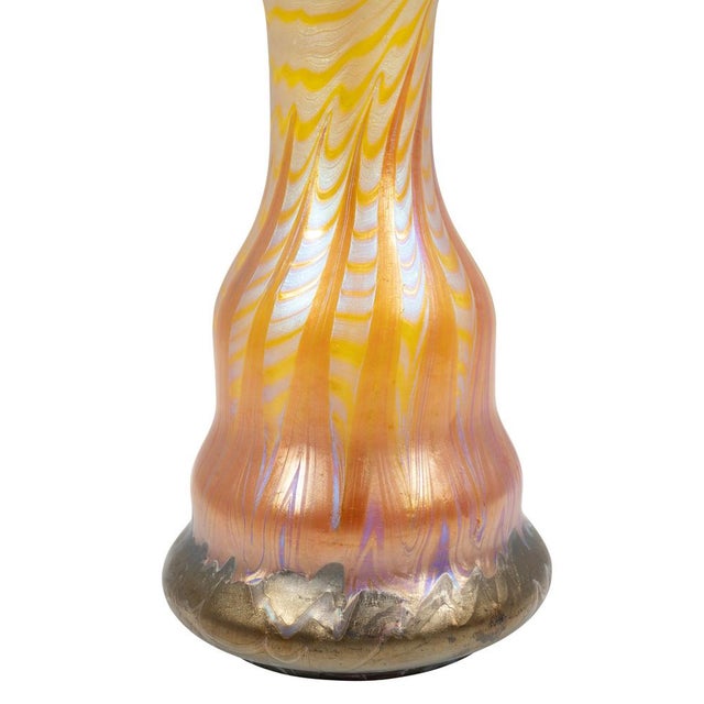 Art Nouveau Bohemian Glass Vase in Yellow - Orange from Johann Loetz Witwe, 1900s For Sale - Image 4 of 7
