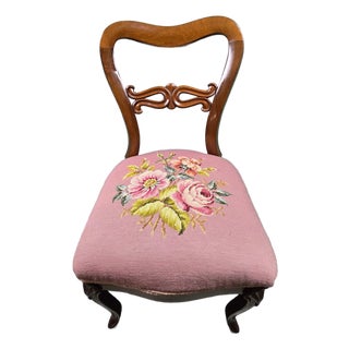 Vintage Pink Bubble Back Chair With Wooden Frame For Sale