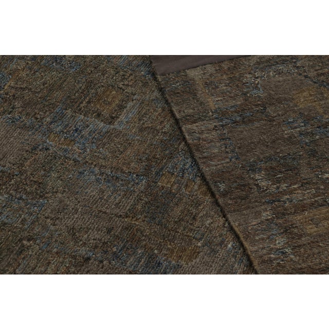 Beige Rug & Kilim's Oversized Modern Textural Rug in Brown and Blue Abstract Pattern For Sale - Image 8 of 8