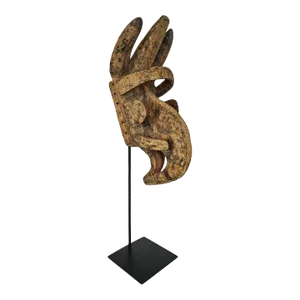 Late 19th Century Old Grebo Bird Mask on Stand