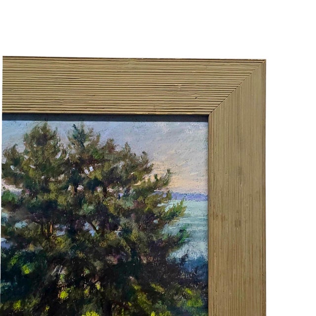 Ann Thiermann Monterey Bay Pastel Landscape Painting 22" Framed For Sale In San Francisco - Image 6 of 10