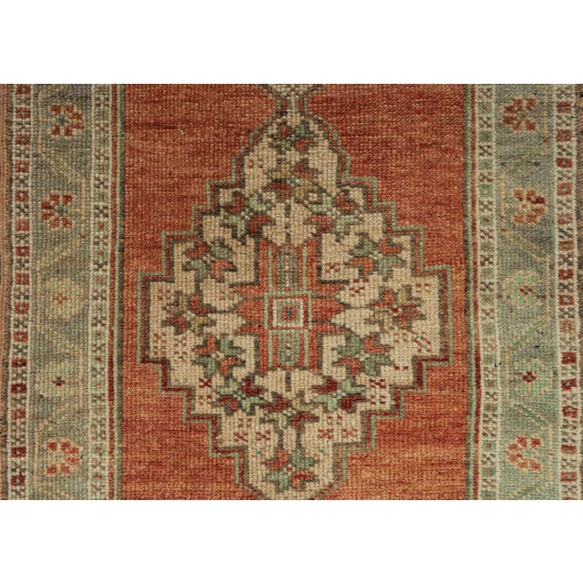 Turkish Mini Rug Oriental Hand Knotted Vintage Rug 1'10" x 3'9" #21250 For Sale - Image 4 of 8