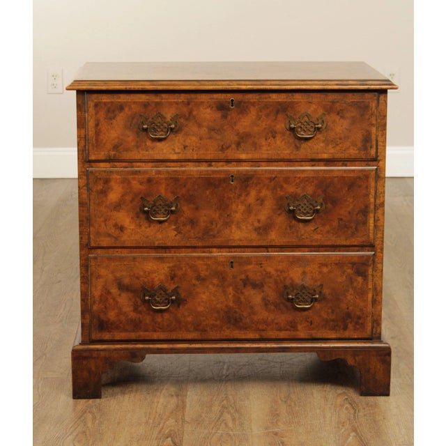 Brown Baker Furniture Georgian Style Walnut Bachelors Chest For Sale - Image 8 of 12