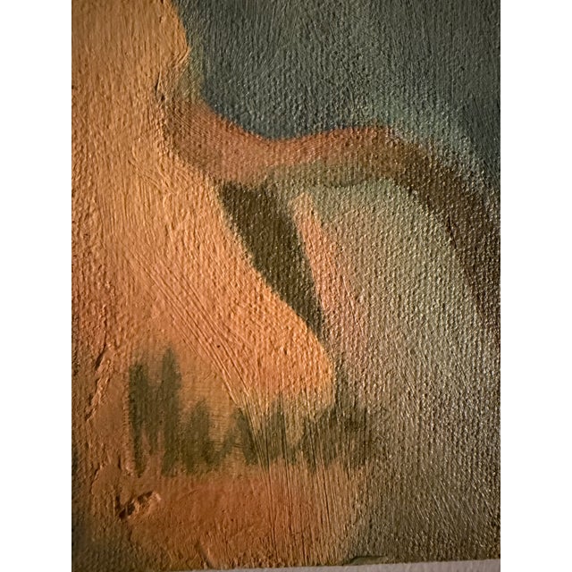 Mid 20th Century Original Painting Signed "Marantz" (Irving?) of Woman in Hat on Beach For Sale In Boston - Image 6 of 7