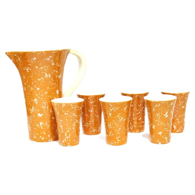 Vintage Pitcher & Glass Set, 1950s, Set of 7 For Sale