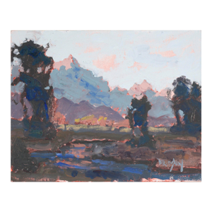 Sunset at Grand Teton National Park - Plein Aire Landscape in Oil on Board by Thomas Bradshaw