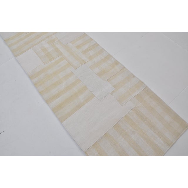 Neutral Oushak Antique Hallway Runner For Sale - Image 4 of 10