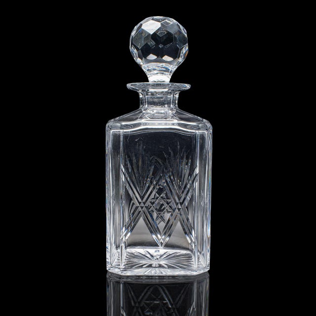 1970s Vintage Scotch Decanter, English, Cut Glass, Whiskey, Barware, Bottle, c.1970 For Sale - Image 5 of 12