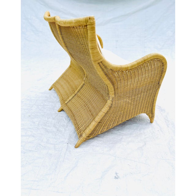 Contemporary Lloyd Flanders Wicker Patio Loveseat Attributed For Sale - Image 9 of 9