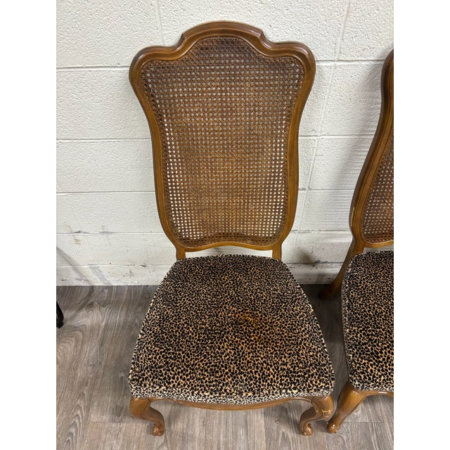 French Provincial Vintage French Provincial Louis XV Style Caned Back Dining Chairs - Set of 4 For Sale - Image 3 of 13